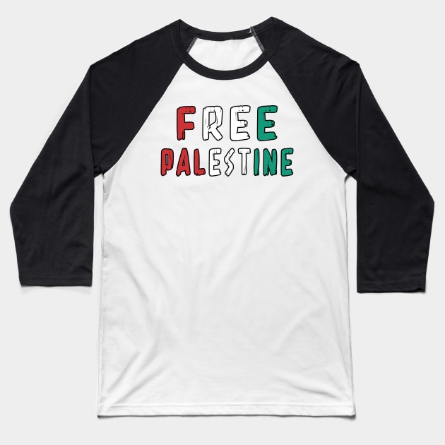 Free Palestine Baseball T-Shirt by lomdor